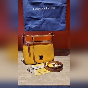 Dooney & Bourke Yellow and Brown Crossbody Bag